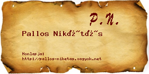 Pallos Nikétás névjegykártya